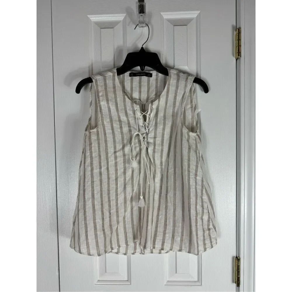 Zara Womens Linen Blouse Size Small